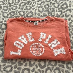 PINK peach crew neck sweater